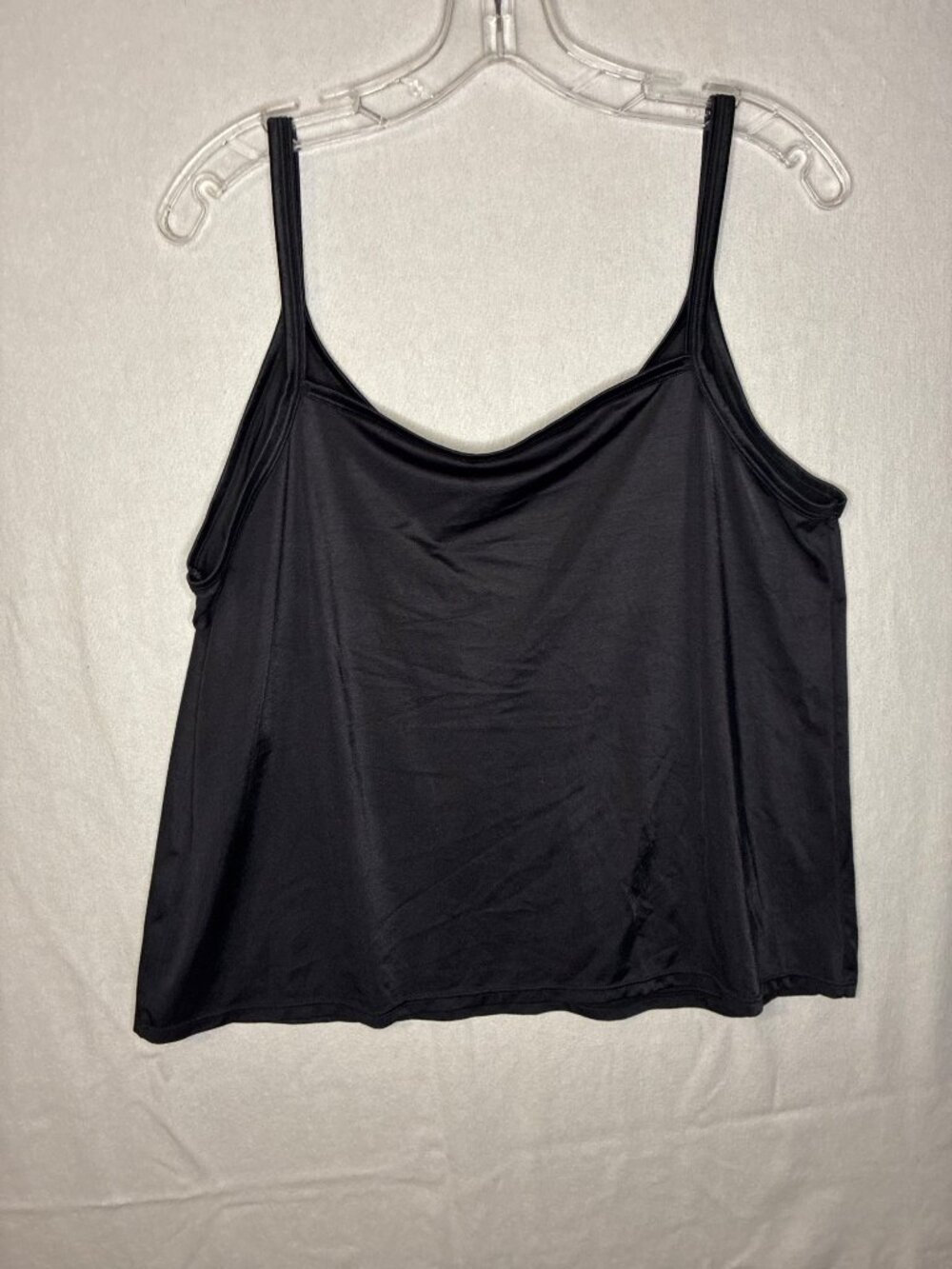 Vanity Fair Black Camisole Tank Top Size 40 XL Nylon Spandex Stretch Scoop Neck - Picture 3 of 5